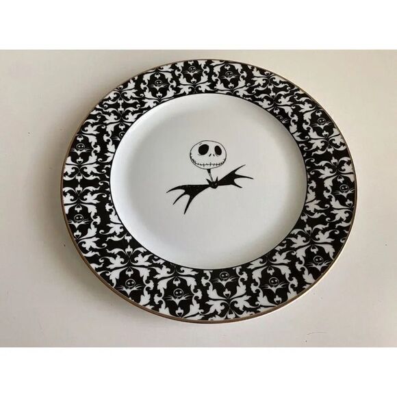 Disney Nightmare Before Christmas Jack Skellington Dinner Plate Gold Rim NEW - Picture 1 of 5